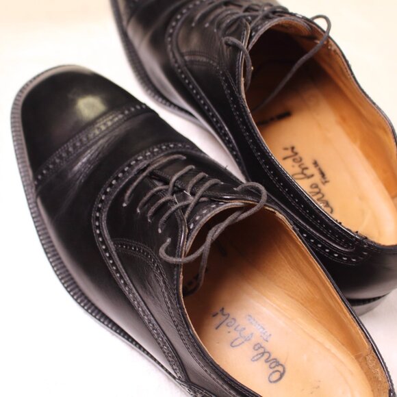 Carlo Bichi Firenze Men’s Black Leather Cap Toe Oxford Shoes Made in Italy main image 7